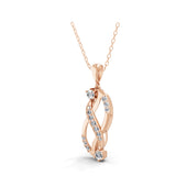 14K Fine Gold Lab Grown Round Cut Diamond Infinity Pendant 0.78Ct Necklace