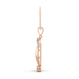 14K Fine Gold Lab Grown Round Cut Diamond Infinity Pendant 0.78Ct Necklace