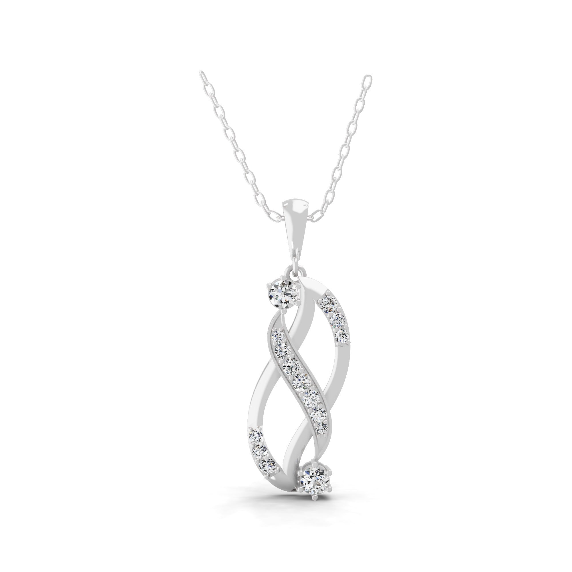 14K Fine Gold Lab Grown Round Cut Diamond Infinity Pendant 0.78Ct Necklace