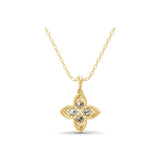 Lab Grown Diamond 0.64Ct Round Floral Pendant 14K Fine Gold Necklace