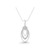 Round Cut Leaf Charm Pendant Necklace 14K Gold Lab Grown Diamond 0.55Ct