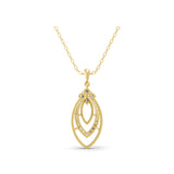 Round Cut Leaf Charm Pendant Necklace 14K Gold Lab Grown Diamond 0.55Ct