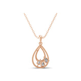 14K Fine Gold Teardrop Shaped Pendant Pear Cut Lab Grown Diamond Necklace 0.82Ct