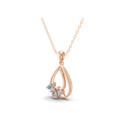14K Fine Gold Teardrop Shaped Pendant Pear Cut Lab Grown Diamond Necklace 0.82Ct