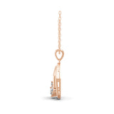 14K Fine Gold Teardrop Shaped Pendant Pear Cut Lab Grown Diamond Necklace 0.82Ct