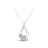 14K Fine Gold Teardrop Shaped Pendant Pear Cut Lab Grown Diamond Necklace 0.82Ct