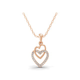 0.26Ct Heart Shape Pendant Lab Grown Round Cut Diamond 14K Fine Gold