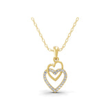 0.26Ct Heart Shape Pendant Lab Grown Round Cut Diamond 14K Fine Gold