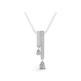 Pear Round 14K Gold 0.51Ct Lab Grown Diamond Pendant Double Drop Necklace 14K Gold