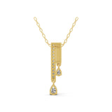 Pear Round 14K Gold 0.51Ct Lab Grown Diamond Pendant Double Drop Necklace 14K Gold