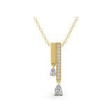 Pear Round 14K Gold 0.51Ct Lab Grown Diamond Pendant Double Drop Necklace 14K Gold