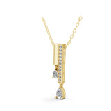 Pear Round 14K Gold 0.51Ct Lab Grown Diamond Pendant Double Drop Necklace 14K Gold