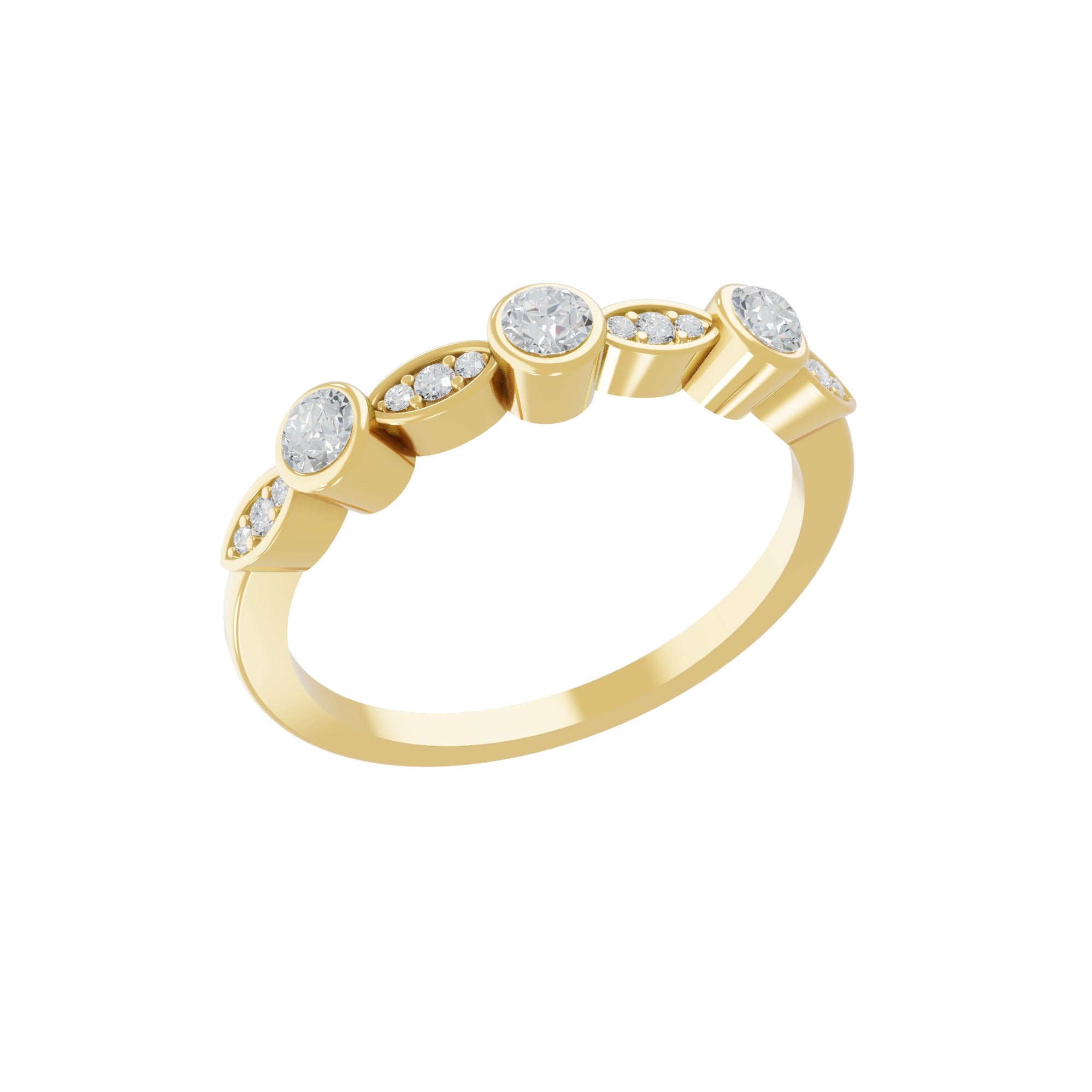 Minimalist Ring Round Cut 0.28Ct Lab Grown Diamond 14K Fine Gold