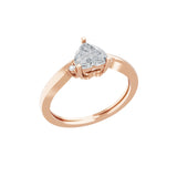 1.07Ct Heart Shape Lab Grown Diamond Engagement Ring 14K Fine Gold