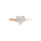 1.07Ct Heart Shape Lab Grown Diamond Engagement Ring 14K Fine Gold