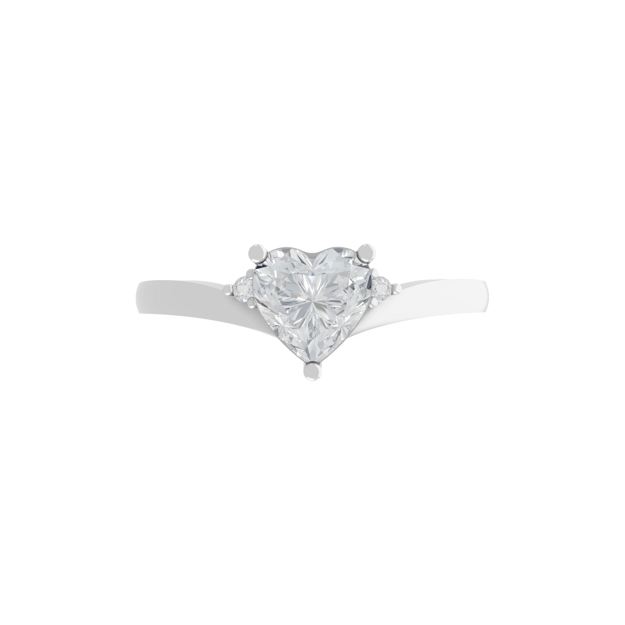 1.07Ct Heart Shape Lab Grown Diamond Engagement Ring 14K Fine Gold