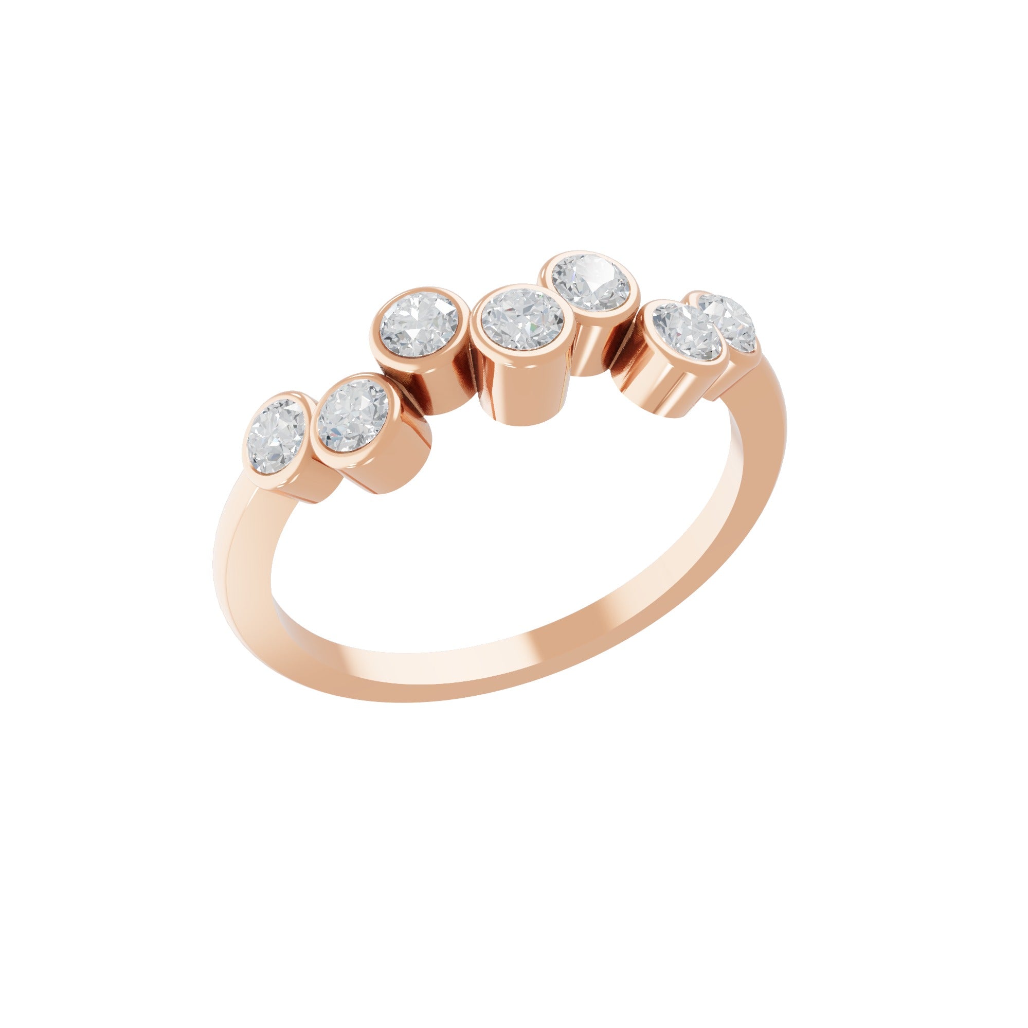 Round Cut Lab Grown Diamond 0.60Ct 14K Fine Gold Minimalist Ring