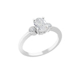 Lab Grown Diamond Three Stone Ring 14K Fine Gold 0.88Ct