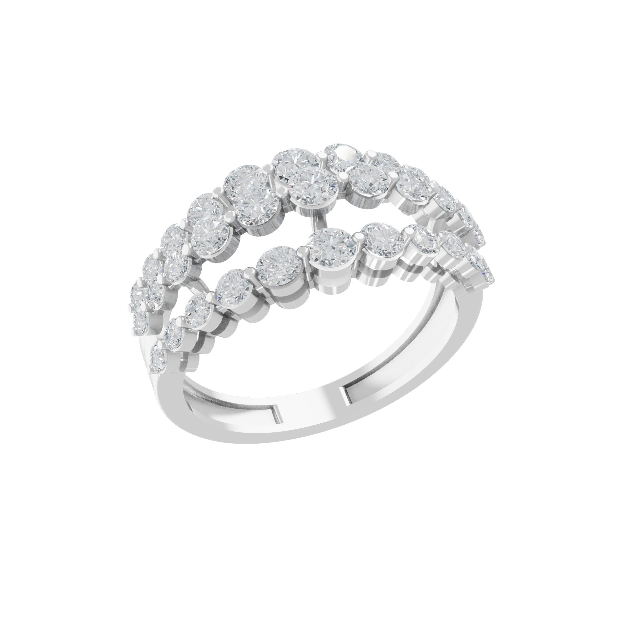 1.43Ct Lab Grown Round Cut Diamond Statement Ring 14K Fine Gold
