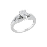14K Fine Gold Round and Pear Cut 1.31Ct Lab Grown Diamond Rings