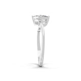 Marquise Cut Three Stone Lab Grown Diamond Minimalist Ring 0.54Ct 14K Fine Gold