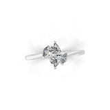 Marquise Cut Three Stone Lab Grown Diamond Minimalist Ring 0.54Ct 14K Fine Gold