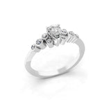 Round Pear Cut Band Ring 0.66Ct 14K Fine Gold Lab Grown Diamond