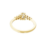 Round Pear Cut Band Ring 0.66Ct 14K Fine Gold Lab Grown Diamond