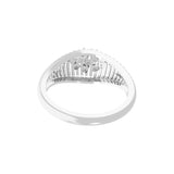 14K Fine Gold Round Lab Grown Diamond Dome Ring 0.22Ct