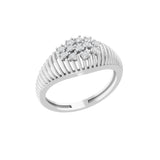 14K Fine Gold Round Lab Grown Diamond Dome Ring 0.22Ct