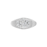 14K Fine Gold Round Lab Grown Diamond Dome Ring 0.22Ct