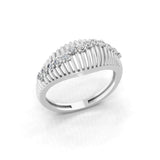 Lab Grown Round Cut Diamond 0.23Ct 14K Fine Gold Dome Statement Ring