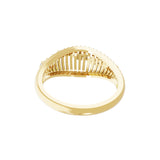 Lab Grown Round Cut Diamond 0.23Ct 14K Fine Gold Dome Statement Ring