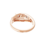 0.49Ct Round Marquise Lab Grown Diamond Caged Dome Ring 14K Fine Gold