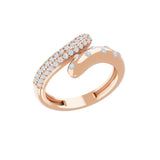 14K Fine Gold Lab Grown Round Cut Diamond Crisscross Ring 0.51Ct