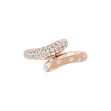 14K Fine Gold Lab Grown Round Cut Diamond Crisscross Ring 0.51Ct