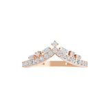 0.51Ct Round Baguette 14K Fine Gold Lab Grown Diamond Tiara Design Ring