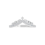 0.51Ct Round Baguette 14K Fine Gold Lab Grown Diamond Tiara Design Ring