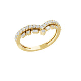 0.51Ct Round Baguette 14K Fine Gold Lab Grown Diamond Tiara Design Ring