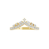 0.51Ct Round Baguette 14K Fine Gold Lab Grown Diamond Tiara Design Ring