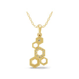 Hexagon Elements Eight Open Charm Pendant Lab Grown Diamond 0.20Ct 14K Gold