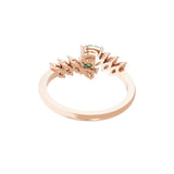 Pear Emerald lab Grown Diamond Marquise Cut Bypass Ring 14K Gold 0.78Tcw