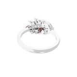 1.24Tcw Marquise Cut Lab Grown Diamond Ruby Leaf Ring 14K Fine Gold