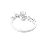 0.76Tcw Pear Cut Blue Sapphire Lab Grown Diamond 14K Fine Gold Ring
