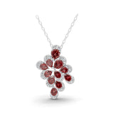 Pear Cut Ruby 14K Fine Gold Lab Grown Round Diamond Pendant Necklace 1.01Tcw
