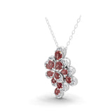 Pear Cut Ruby 14K Fine Gold Lab Grown Round Diamond Pendant Necklace 1.01Tcw