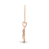 0.36Ct Round Lab Grown Diamond Crescent Moon Pendant 14K Fine Gold Necklace