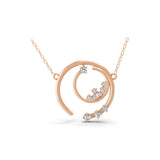 14K Fine Gold Charm Pendant Lab Grown Round Diamond Necklace 0.51Ct