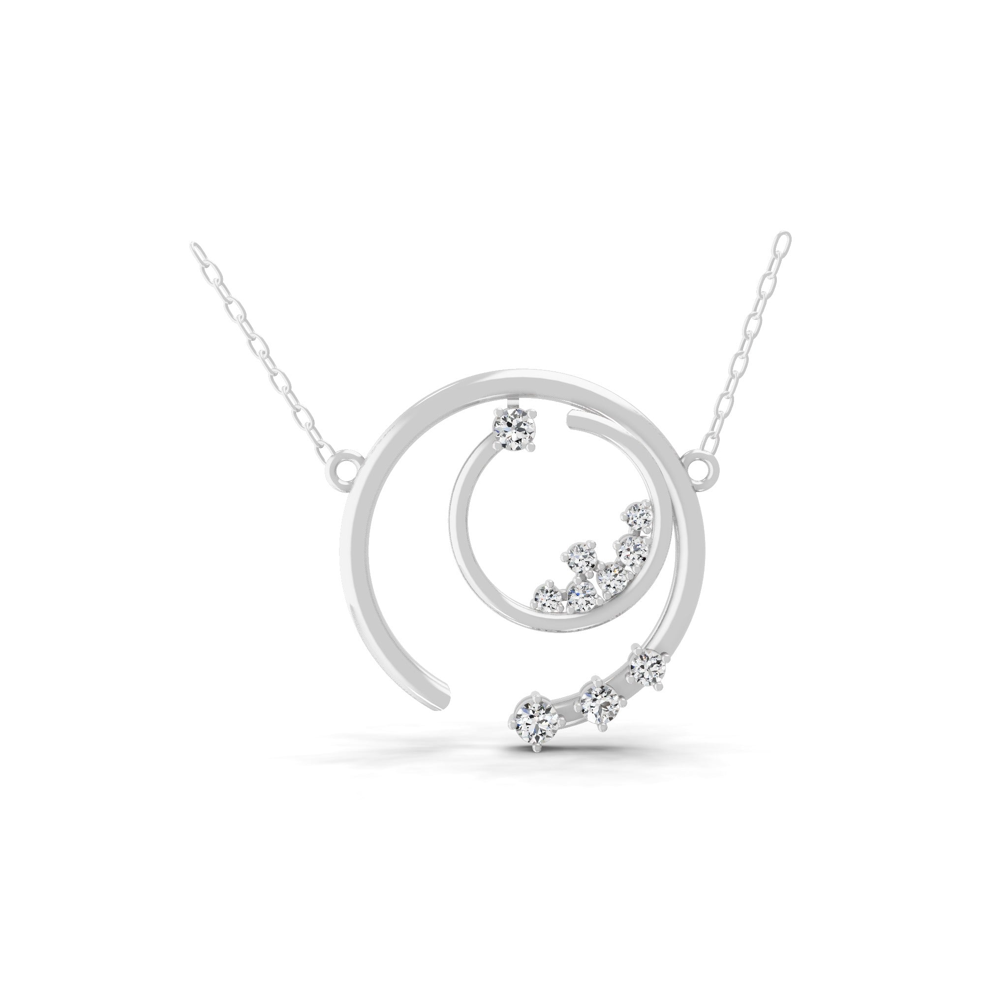 14K Fine Gold Charm Pendant Lab Grown Round Diamond Necklace 0.51Ct