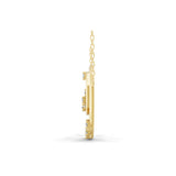 14K Fine Gold Charm Pendant Lab Grown Round Diamond Necklace 0.51Ct
